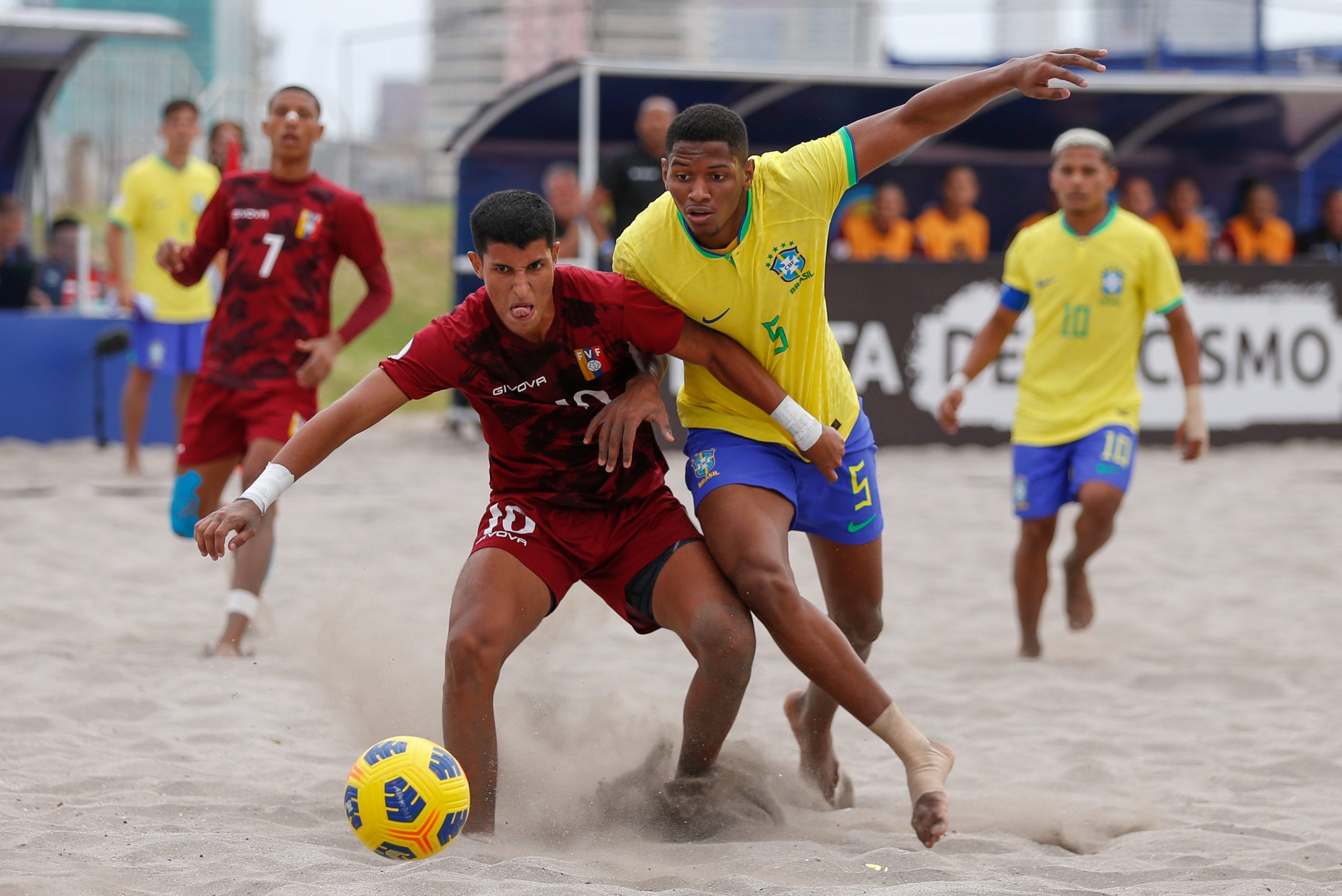 La Vinotinto cerró la fase de grupos del CONMEBOL Sub-20 de Fútbol Playa con derrota ante Brasil | Cortesía Conmebol