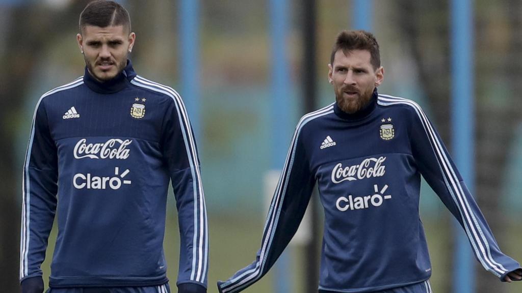 Mauro Icardi y Lionel Messi. Cortesía