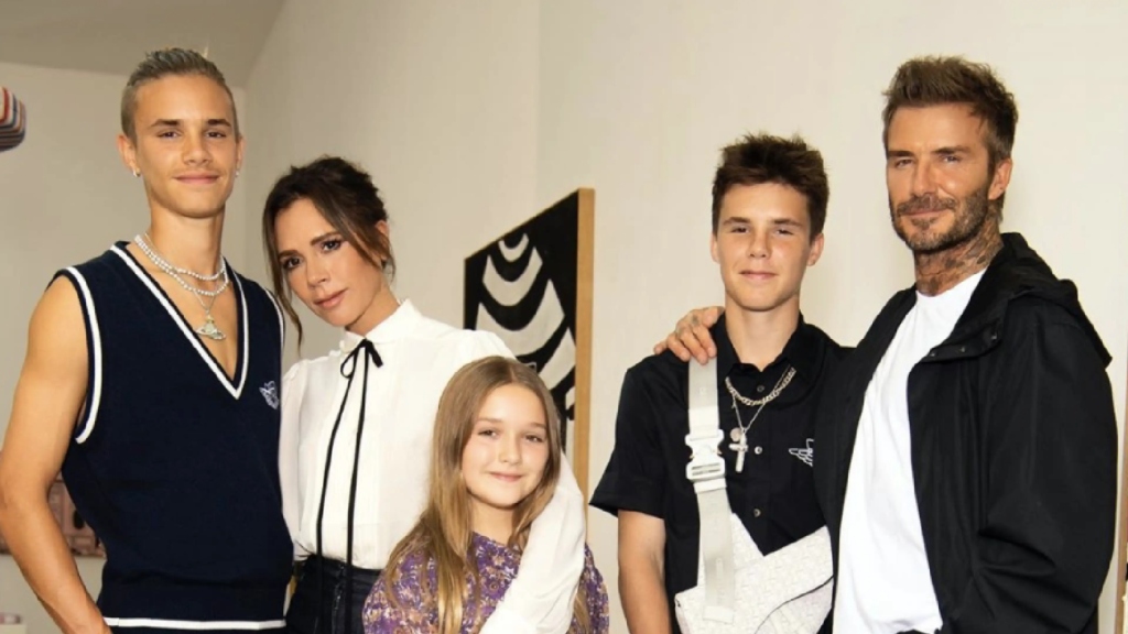 David y Victoria Beckham con sus hijos. Cortesía